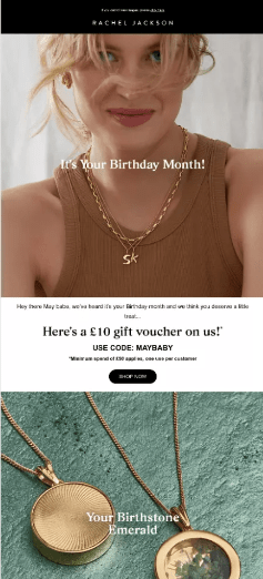 birthday email example
