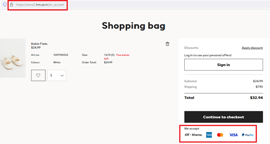 example of a secure ecommerce website