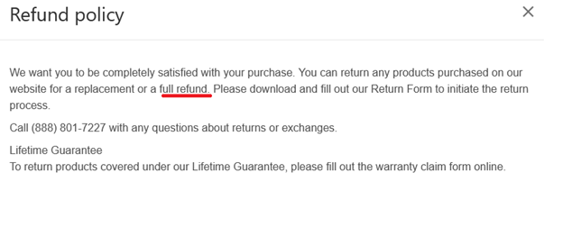 refund policy