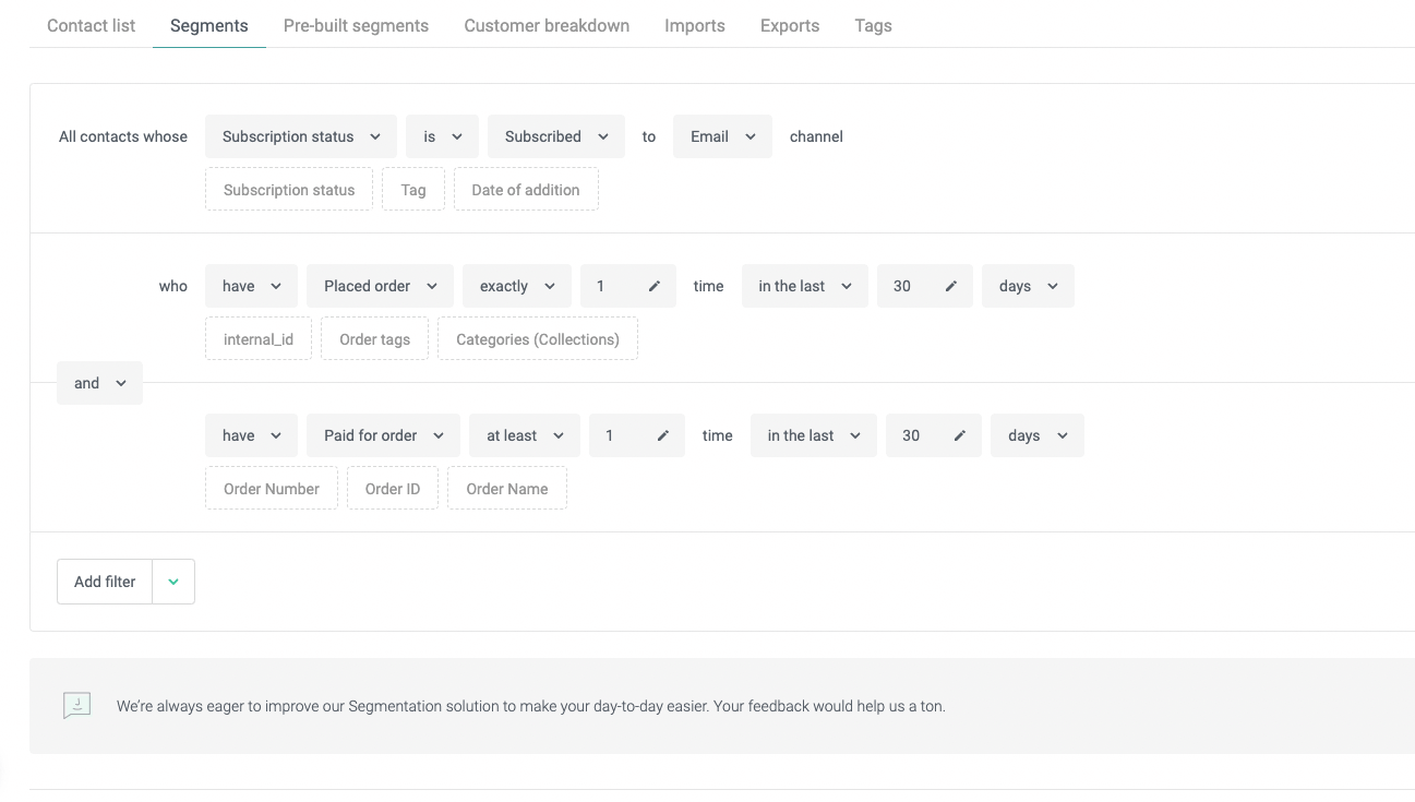 segment for repeat purchase ads