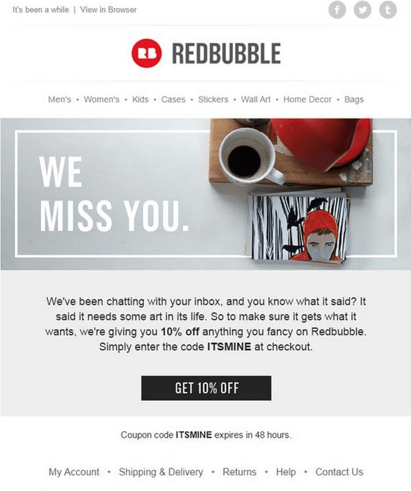 example of re-engagement email