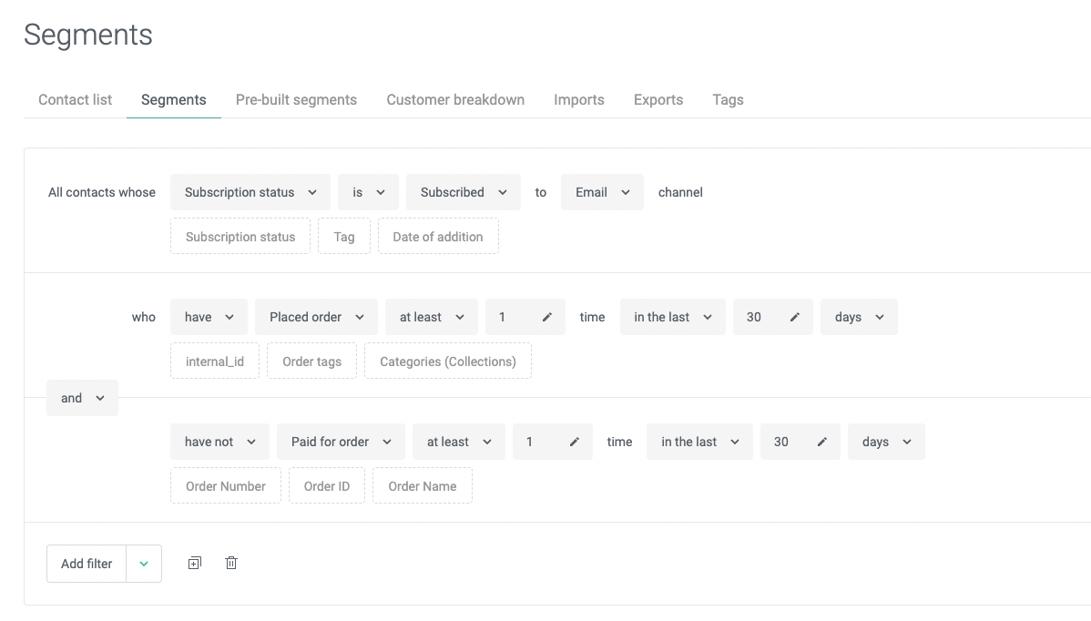 creating segments
