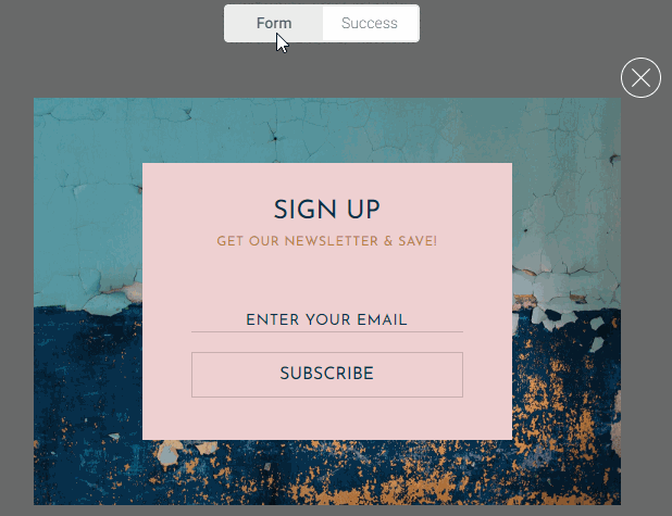 process of designing your popup