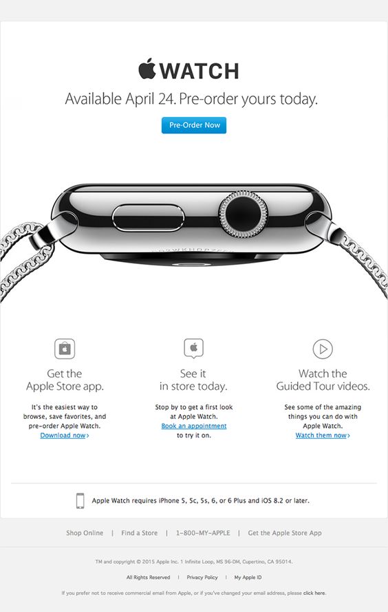 Apple pre-order email campaign