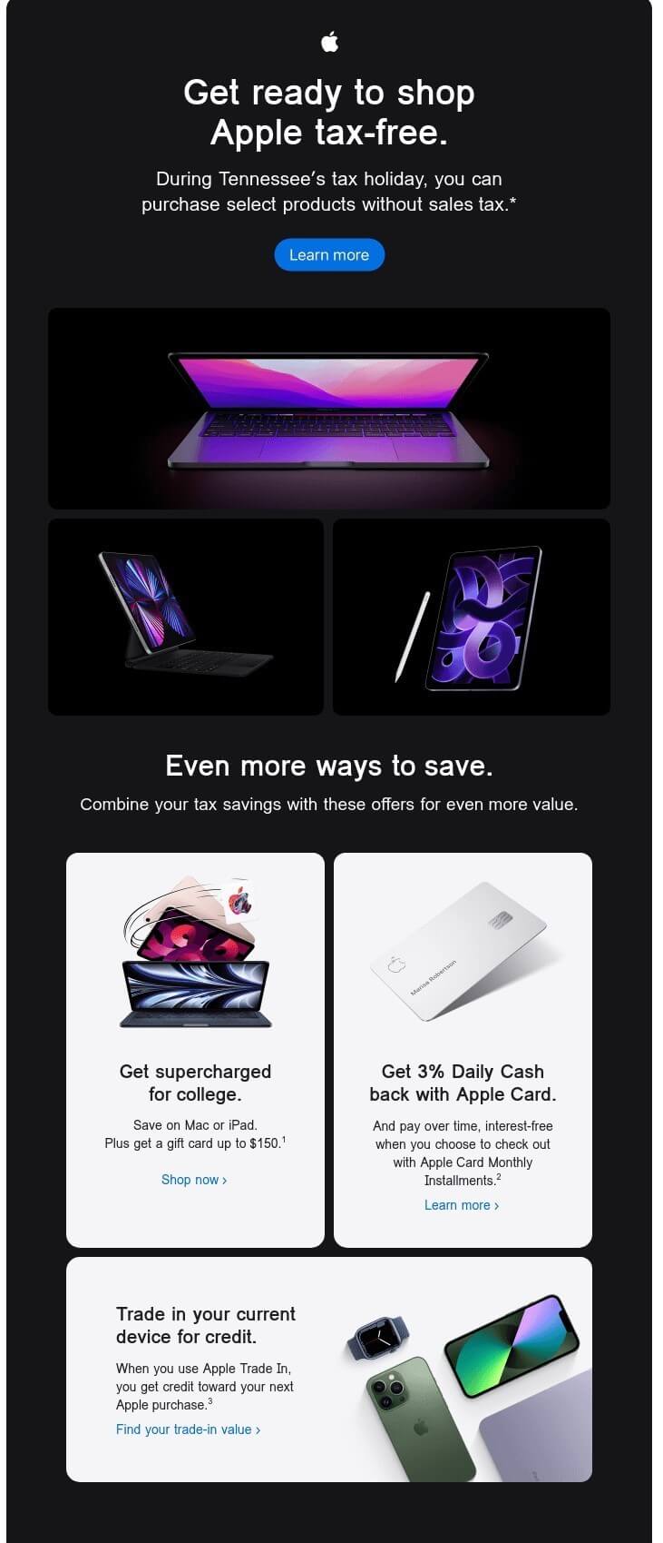 Apple’s tax-free shopping announcement