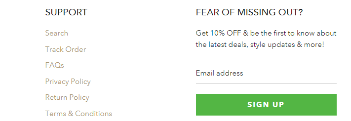 an embeded opt-in email form on the website