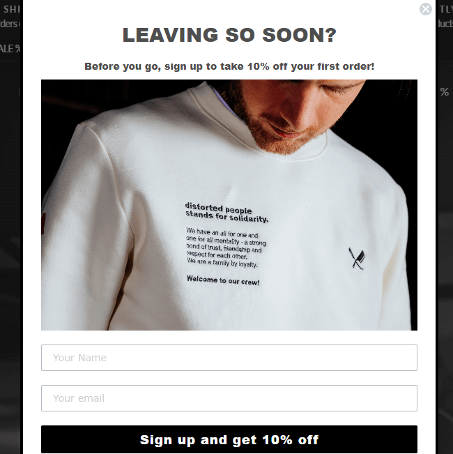 opt-in email example by Distorted People