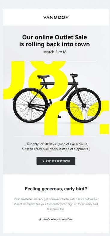 VanMoof EU outlet limited sale email