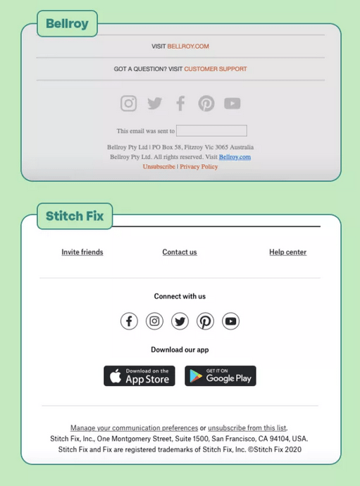 an example of a beautiful yet functional email footer