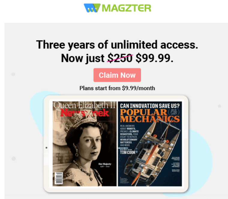 Email example by Magzter