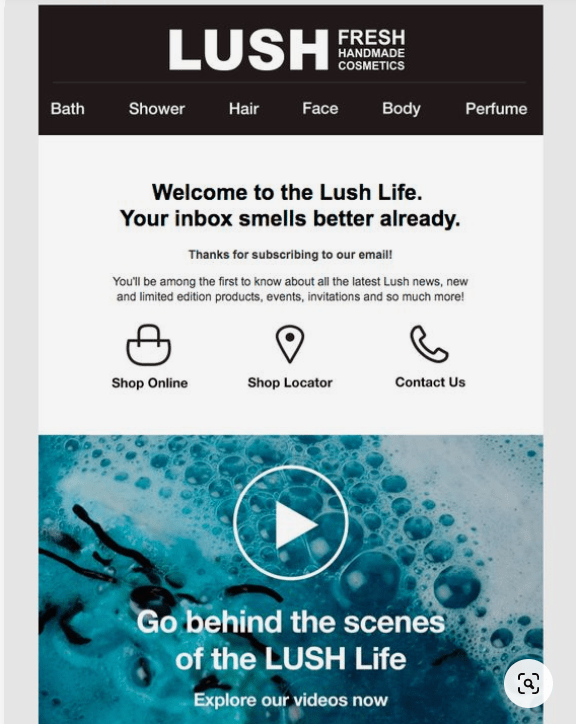 Lush email marketing strategy giving readers a behind-the-scenes (BTS) view.