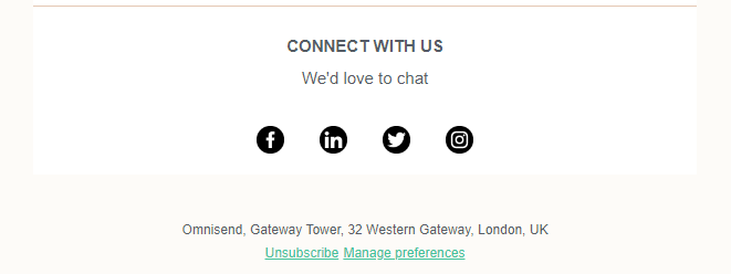 example of providing an "unsubscribe" option for email subscribers