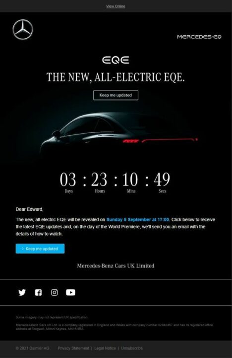 countdown email for product launch example