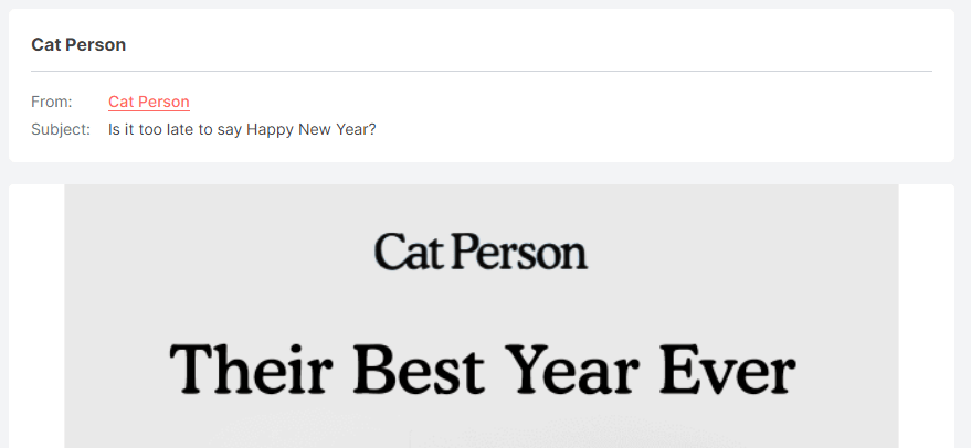 New Year email subject line with a question