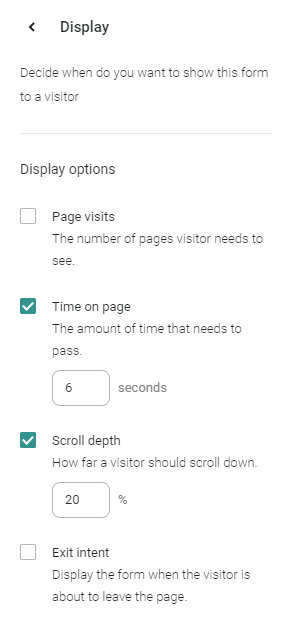 decide when to show popup