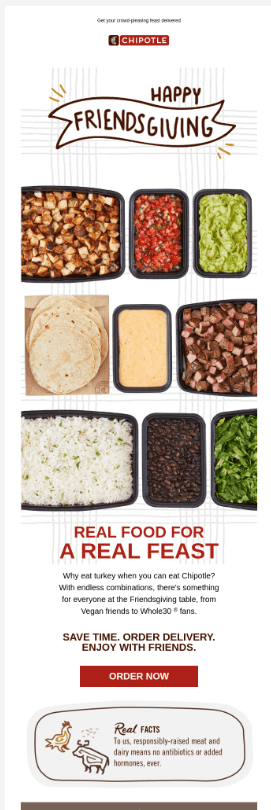 chipotle happy thanksgiving email