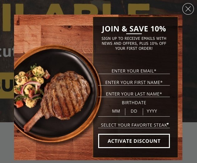 Texas Roadhouse Butcher Shop popup