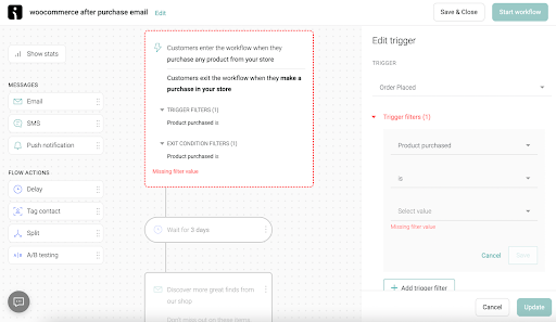 process of customizing automation workflow