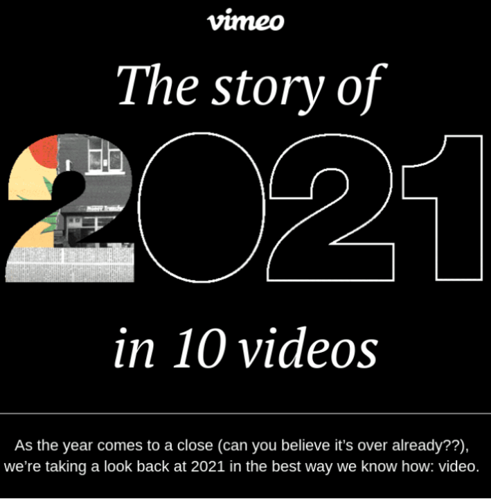 vimeo new year email example