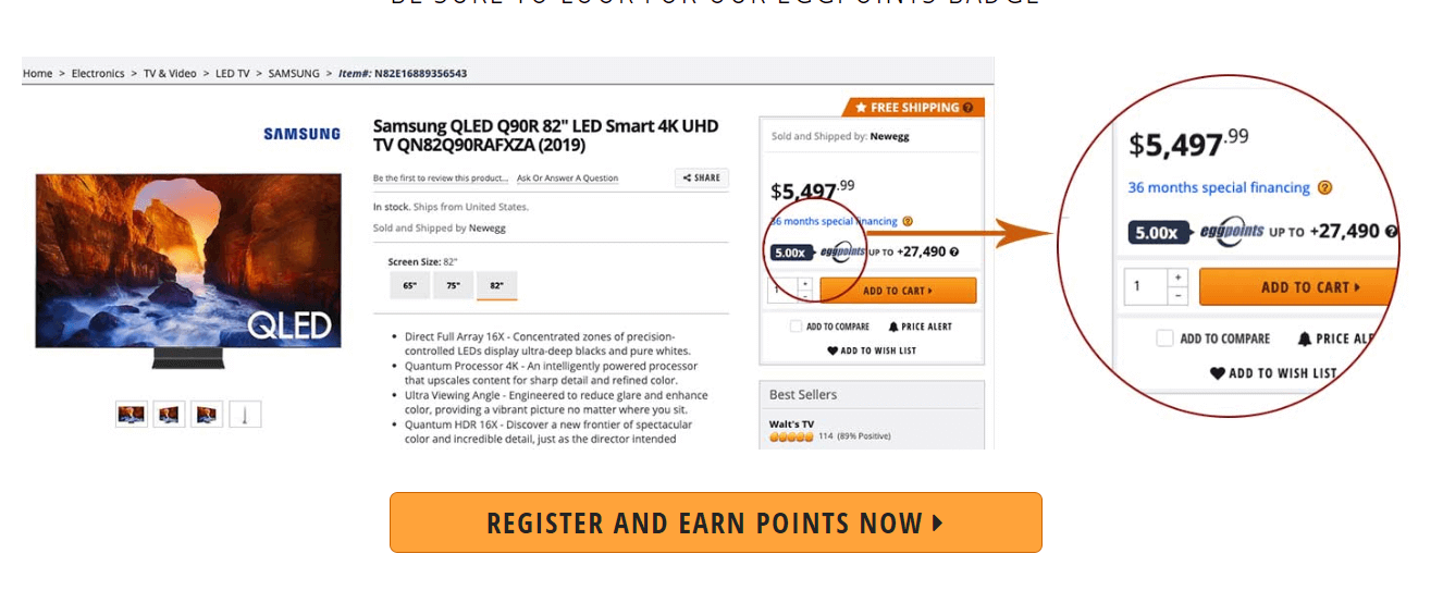 example of how shoppers earn points and  use loyalty program. 