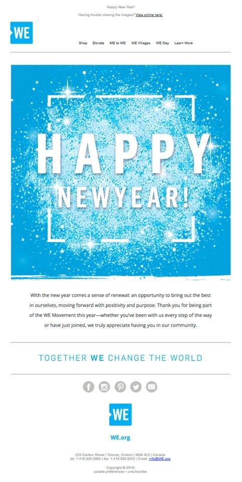 WE new year email example