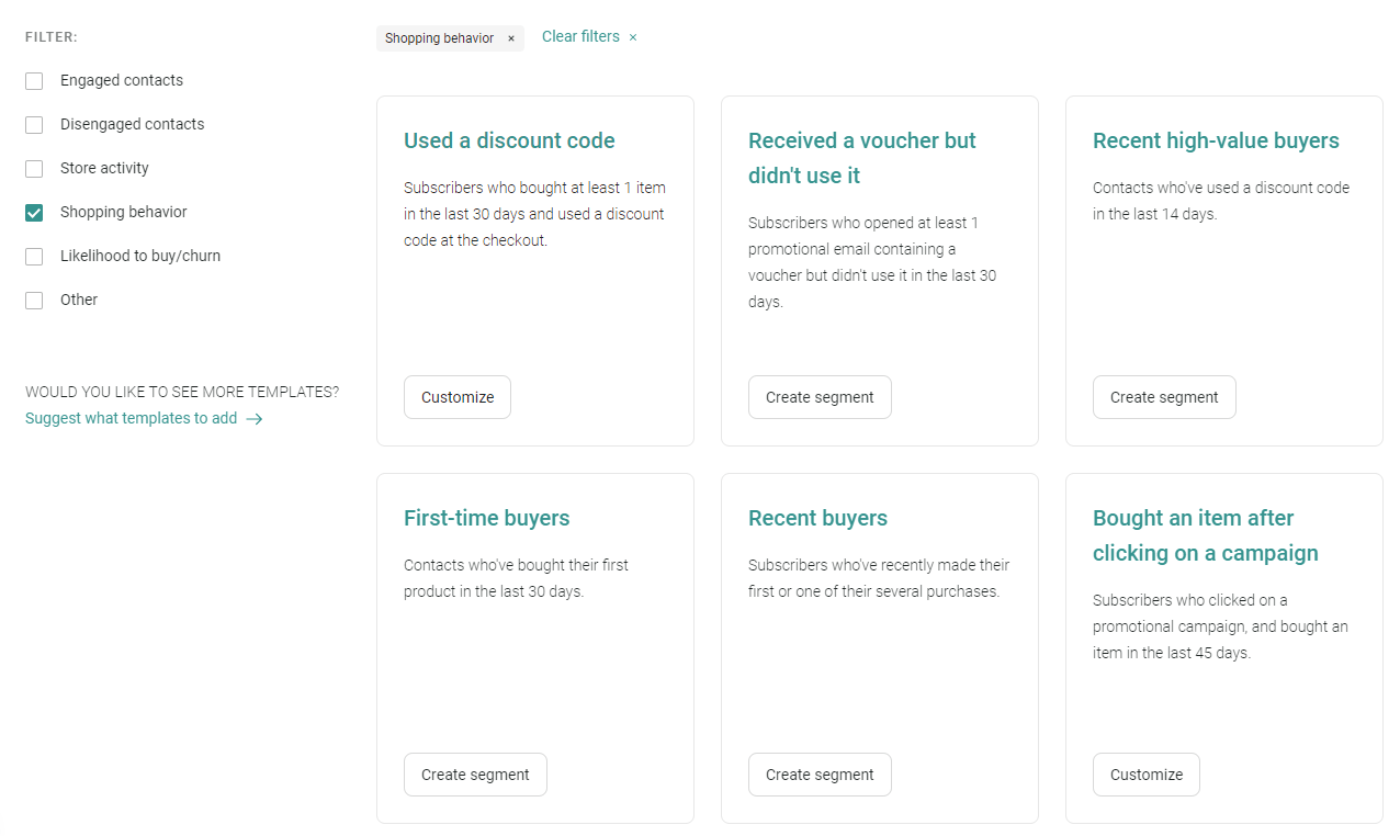 segmentation according to shopping behavior
