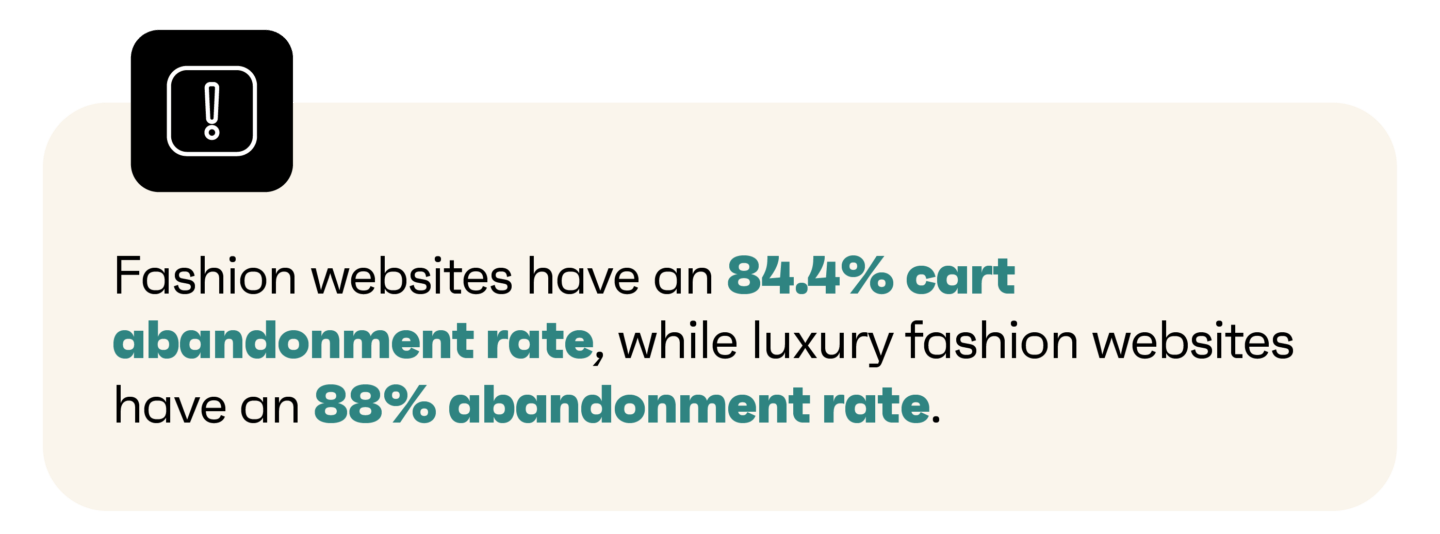 cart abandonment statistics for fashion stores