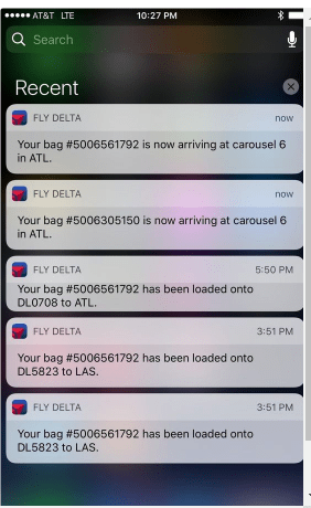 Delta notifications