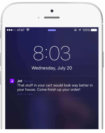 push notification by Jet