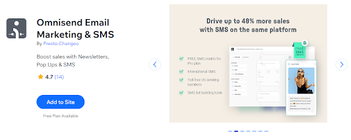 Omnisend app for Wix