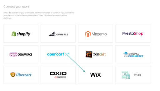 Choosing the Wix integration to connect with Omnisend
