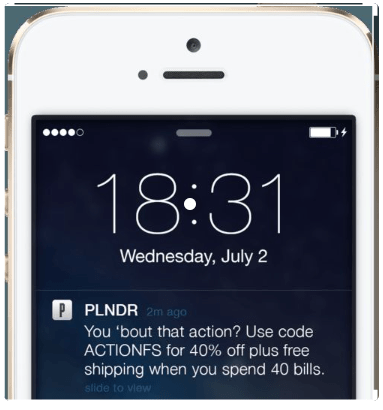 example of PLNDR notification