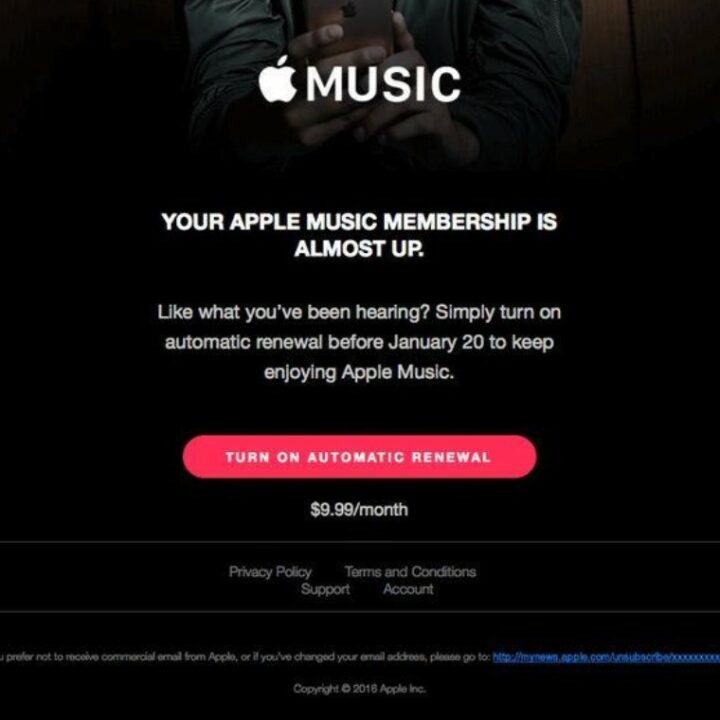 Apple Music email footer