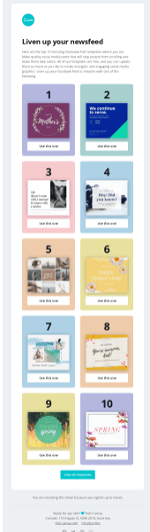 email newsletter by Canva