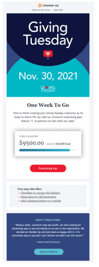 Cheddar Up email newsletter
