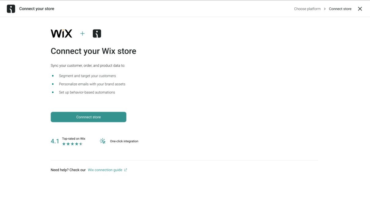 connecting wix store to omnisend