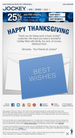 email with holiday greetings