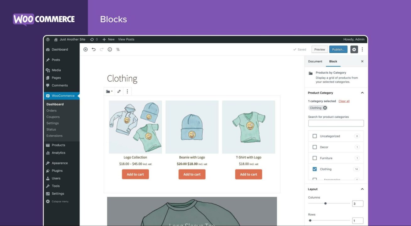 wix vs woocommerce: ease of use|Woocommerce interface