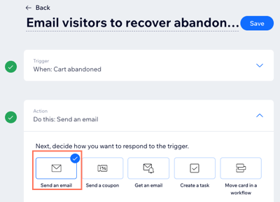 email automation in wix app