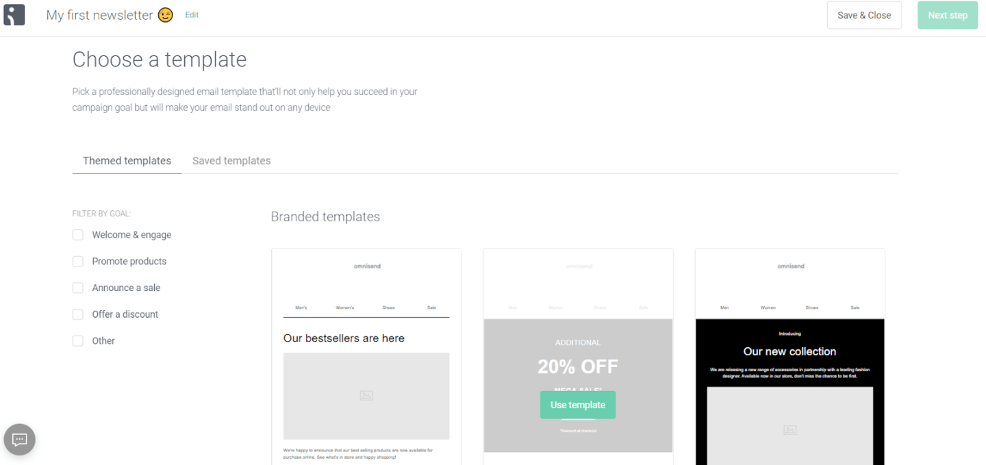 choosing a template for a newsletter