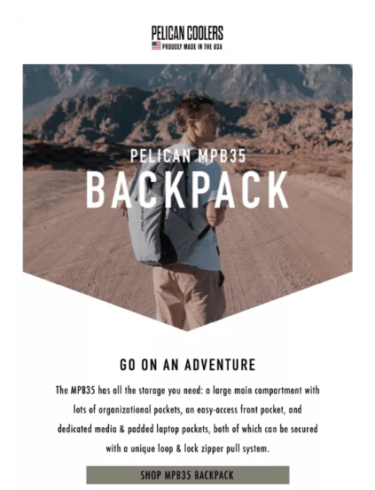 email newsletter from Pelican