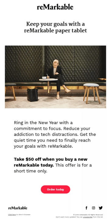 reMarkable email newsletter
