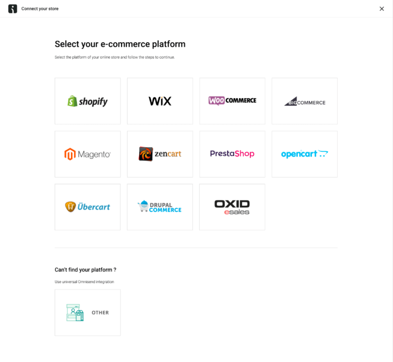 selecting ecommerce platform for Omnisend