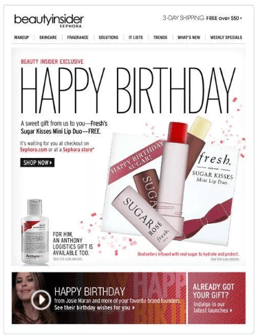 Sephora email newsletter