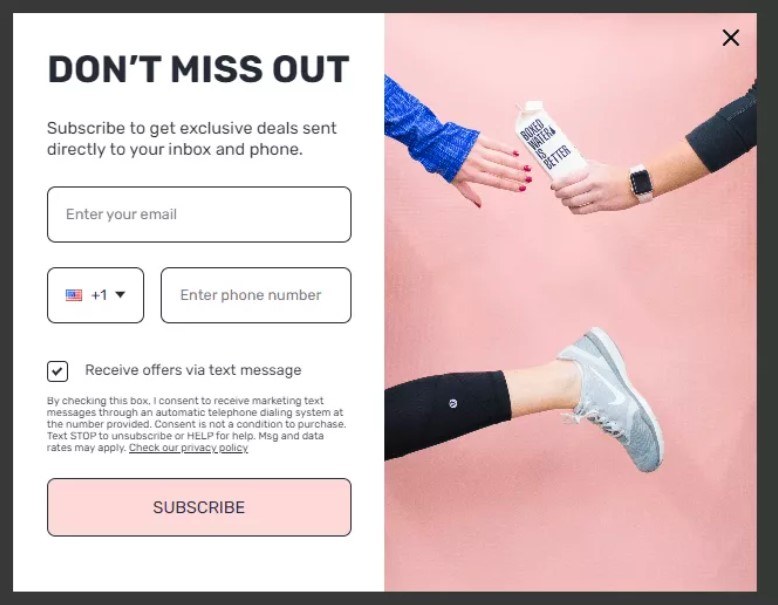 Signup for for SMS list-building