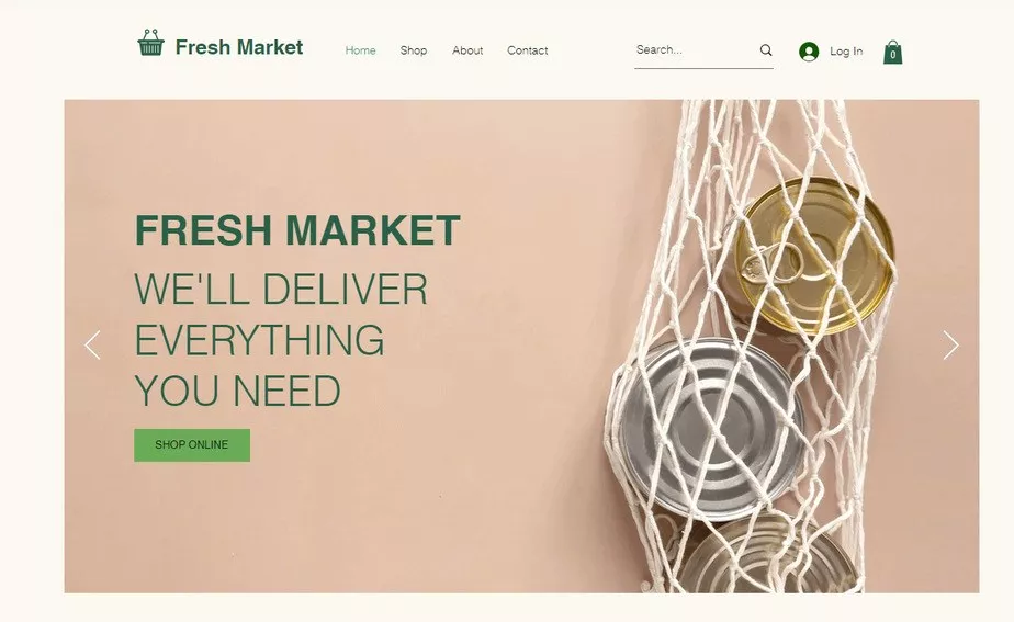 Fresh market store for online grocery