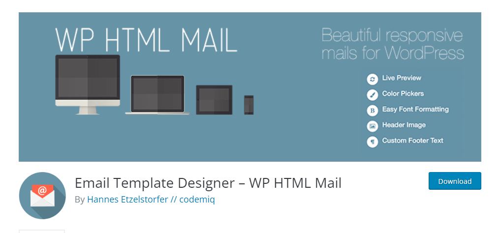 Email template designer - WP html mail