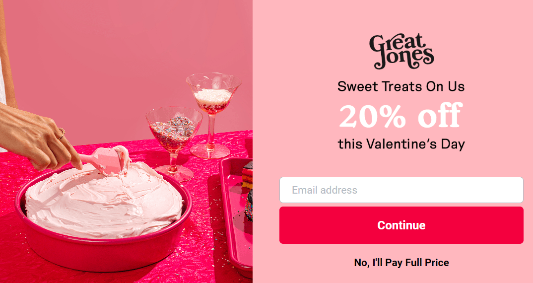 Valentine's day popup 