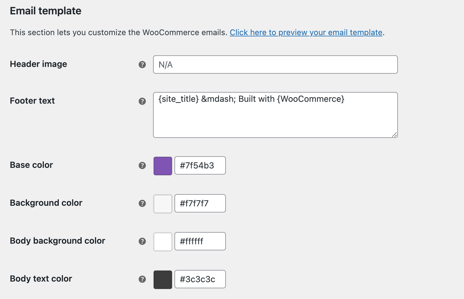 woocommerce email template interface