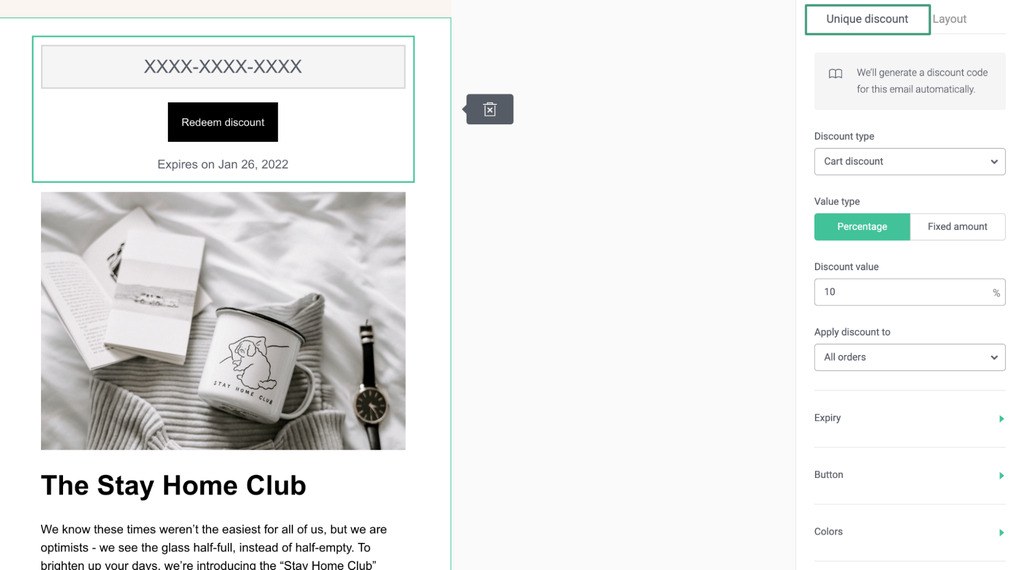 Omnisend email builder